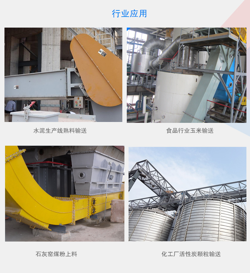 可以水平、傾斜或垂直布置，主要用于水泥、食品、化工、煤炭等行業(yè)
